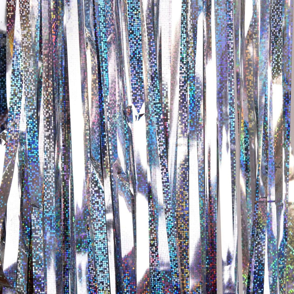 Фотозона дощик з голограмою 2 м на 1 м сріблястий Київ - фото 8