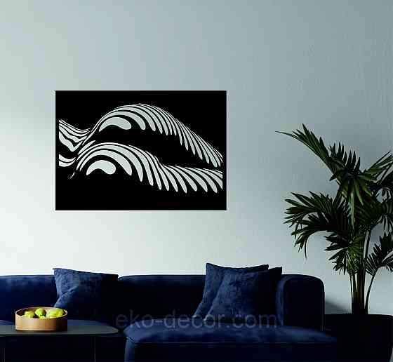 Декоративное настенное Панно «Девушка» , Декор на стену 110*77 см, Черный Киев