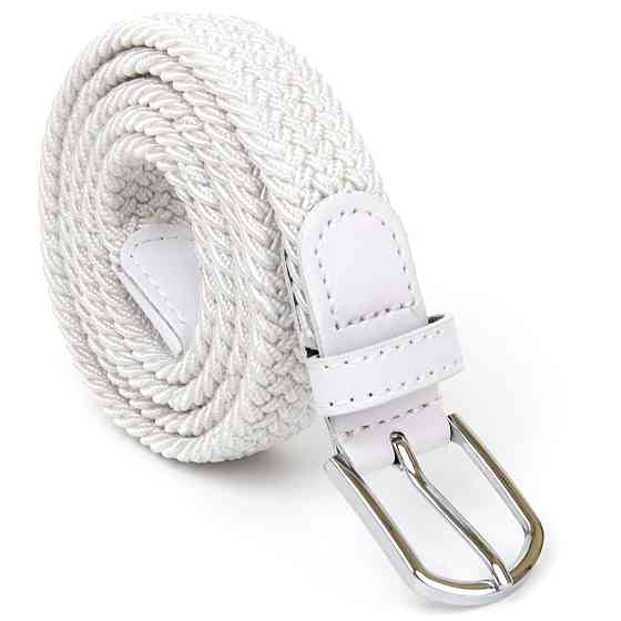 Текстильний жіночий ремінь класика Vintage 20545 Білий Київ