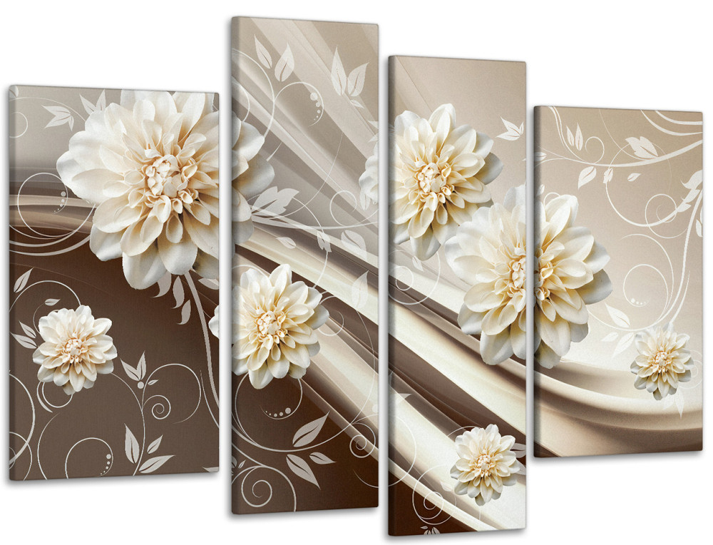 Модульна картина в спальні, вітальню Абстракція Квіти Art-603_4 105 x150 см Київ - фото 1