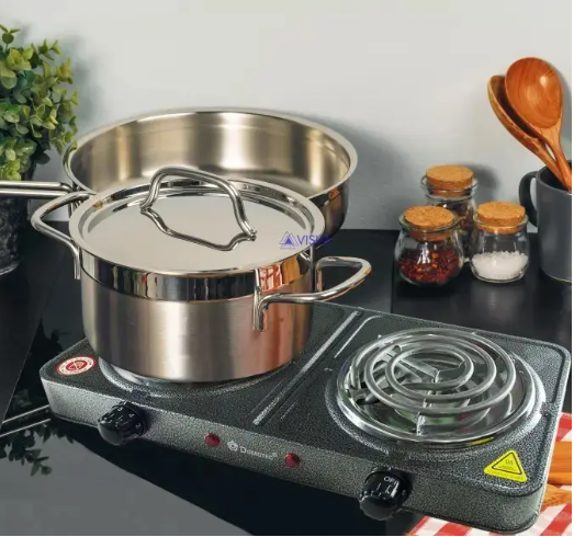 Настольная электрическая плита Domotec MS-5802, мощность 2000 Вт, серый цвет – компактная и удобная для кухни. Одесса