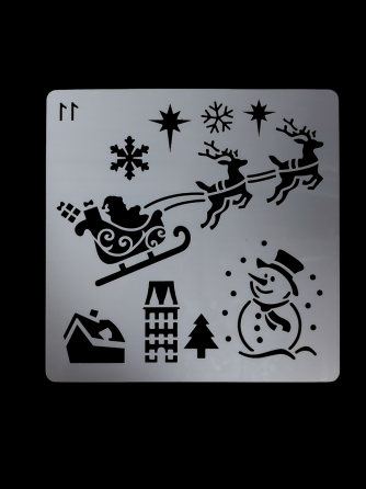 Трафарет новогодний С Новым Годом 15 на 15 см серый Киев