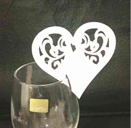 Посадочні карточки Сердечка 10 штук 8 на 8 см білий Київ