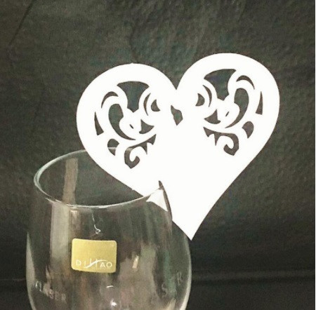 Посадочні карточки Сердечка 10 штук 8 на 8 см білий Київ - фото 1