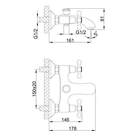 Смеситель для ванны с душевым гарнитуром Frap F3019-4 бронза Киев - изображение 9