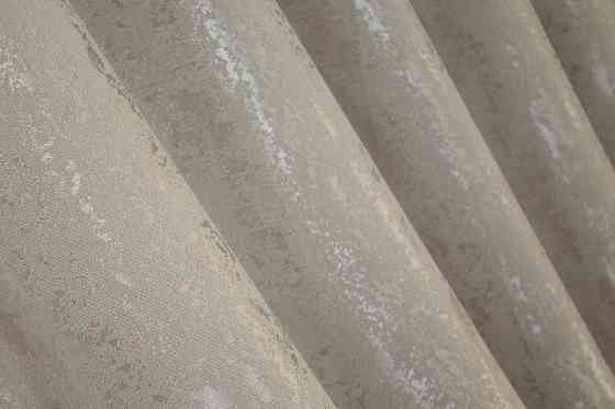 Комплект штор на люверсах VR-Textil Льон мармур Pavliani № 1177ш 150х250 см 2 шт Сіро-бежевий (37-0040) Київ