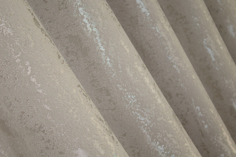 Комплект штор на люверсах VR-Textil Лен мрамор Pavliani № 1177ш 150х250 см 2 шт Серо-бежевый (37-0040) Киев - изображение 6