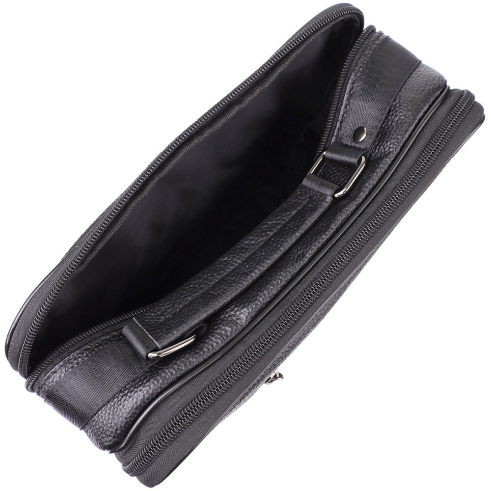 Вместительная мужская сумка с ручкой для переноса в руке из натуральной кожи Vintage 23023 Черный Киев - изображение 5