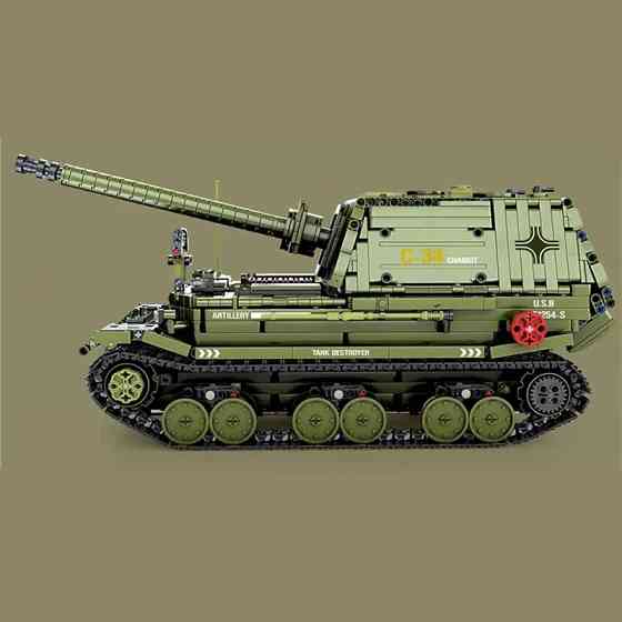 Конструктор детская игровая военная машина-танк самоходная установка против танков T4012 на 2436 деталей Каменец-Подольский