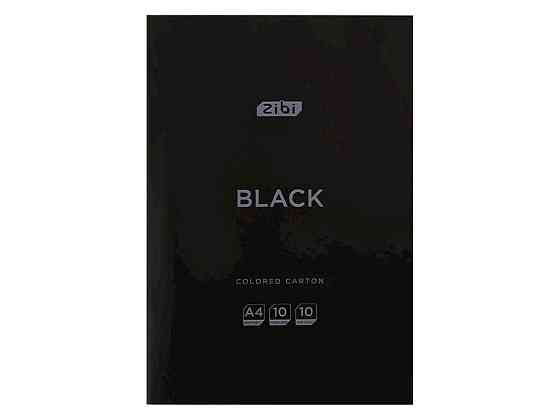 Картон кольоровий 10 аркушів BLACK А4 10 кол. 230г/м2, KIDS Line ZB.1950-01 ТМ ZIBI Київ