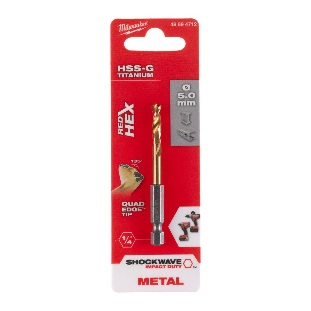 Свердло по металу RedHEX HSS-G TiN MILWAUKEE, діаметр 5,0 мм Одеса - фото 1