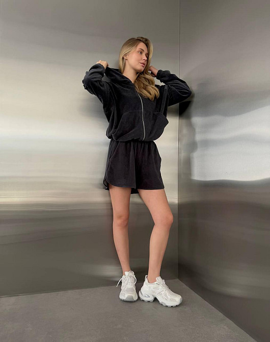 Жіночий повсякденний трендовий костюм із бавовняного велюру Одеса - фото 8