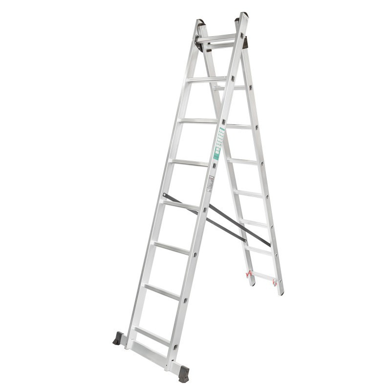 Лестница комбинированная двухсекционная (2х10 ступенек, max нагрузка 150кг) FORCEKRAFT FK-BL-E210 Одесса - изображение 1