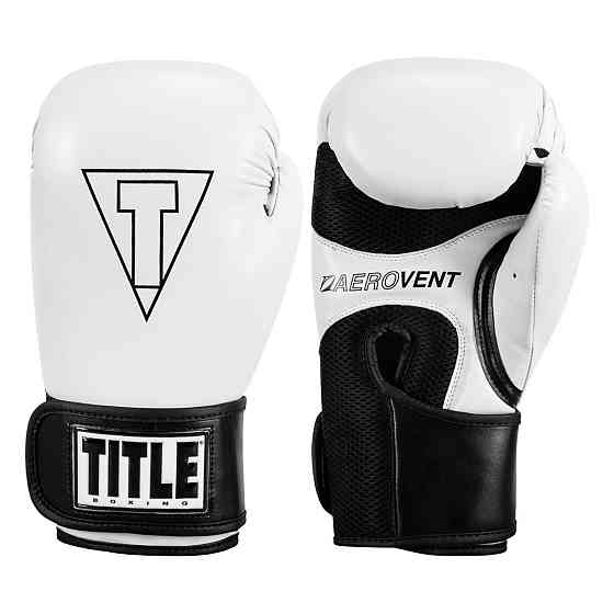 Боксерські рукавиці TITLE Boxing Vegan Gloves White/Black 12 oz (капа в комплекті) Каменское
