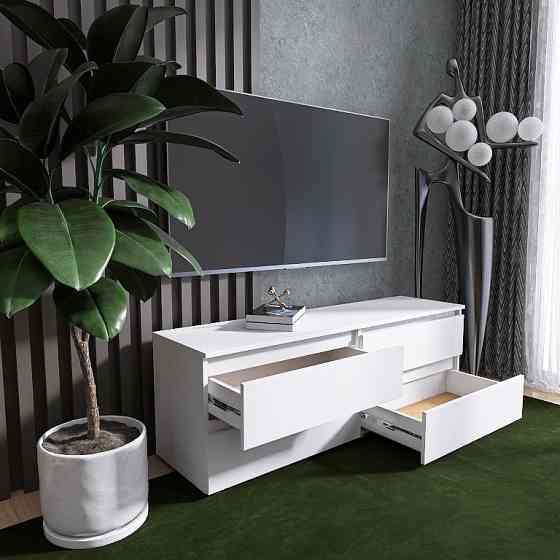 Тумба под телевизор Эверест ЛТВ-1400 Лайт 140х38х49 см Нимфея Альба (DTM-4672) Днепр