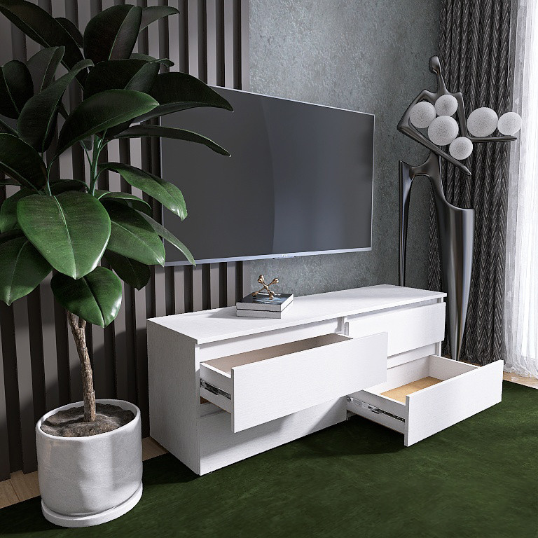 Тумба під телевізор Еверест ЛТВ-1400 Лайт 140х38х49 см Німфея Альба (DTM-4672) Дніпро - фото 6