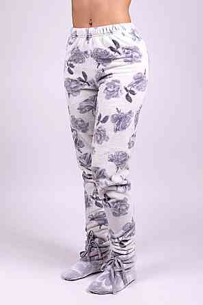 Жiноча пижама - комплект домашнiй теплый "Троянда на молочному" ,топ Крохатушка одяг Київ