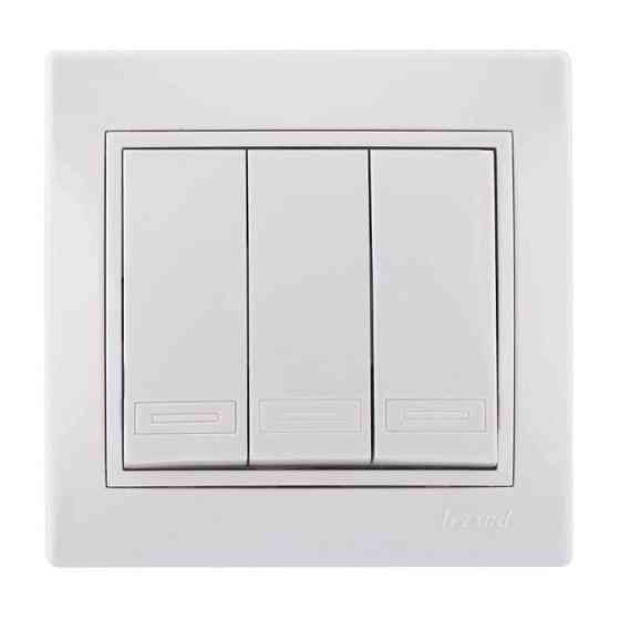 MIRA Выключатель тройной белый с белой вставкой Lezard Харьков