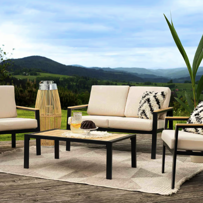 Комплект садових меблів Di Volio Merano чорний/бежевий Киев - изображение 5