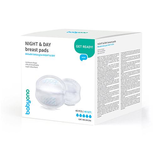 Вкладыши лактационные прокладки для груди 40 шт Day & Night гелевые тонкие Slim одноразовые накладки на грудь впитывающие кормящим мамам от протекания Кривой Рог