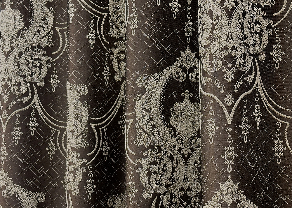 Комплект готових штор VR-Textil Парча № 1774ш Венге з бежевим 155х290 см 2 шт (33-0738) Київ - фото 8