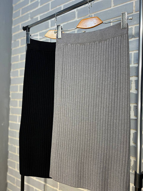 Спідниця жіноча My fashion 478 в'язка широкий рубчик розріз середня довжина, чорний, 44-48 Київ - фото 10