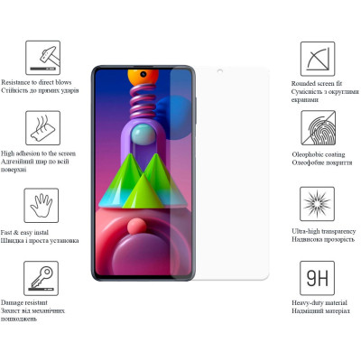 Стекло защитное Drobak Samsung Galaxy M52 5G (616140) Винница - изображение 3