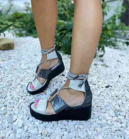 M.KRAFT Босоніжки жіночі M.KRAFT 21506 т.срібло/срібло.сатин (літо, шкіра натуральна) (3576) ли Коломия