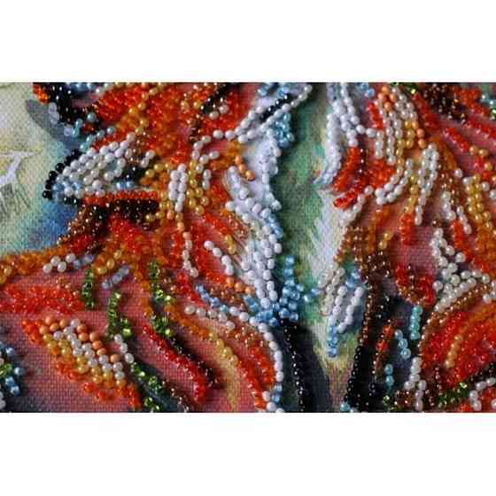 Набір-міді для вишивання бісером "Лисички" AMB-016 на натуральному полотні Вінниця