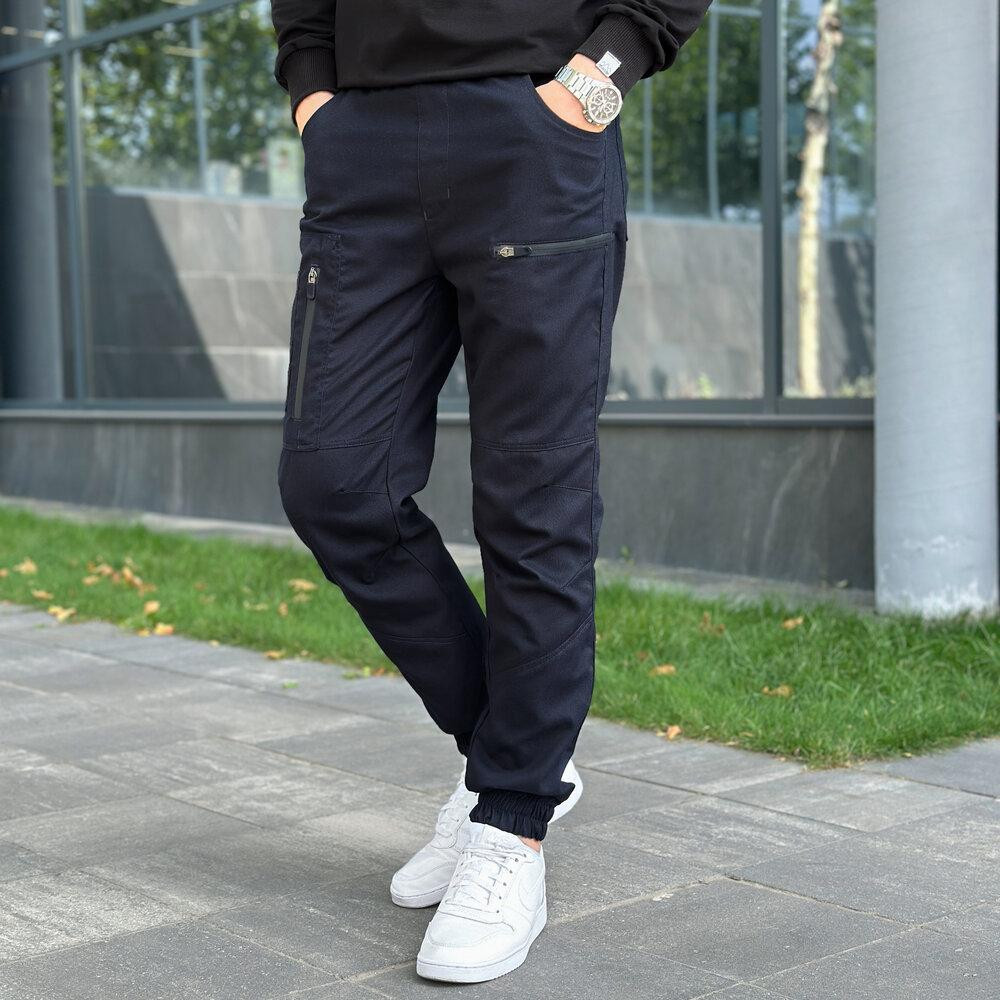 Штани карго чоловічі весняні з кишенями темно-сині Pobedov Papin Brodyaga Київ - фото 6