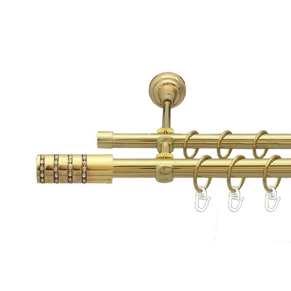 Карниз Orvit Барамелла металевий дворядний відкритий гладка труба кільце металеве Золото 19\16 мм 160 см (00-00012966) Львів - фото 1