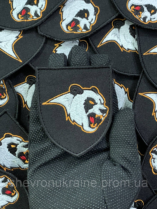 Шеврон злая панда (Форма щит. На липучке) Размер 8x7см Киев - изображение 4