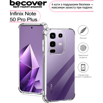 Чехол для мобильного телефона BeCover Anti-Shock Infinix Note 50 Pro Plus Clear (713497) Винница - изображение 6