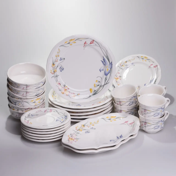 Столовий набір посуду тарілок і чашок 32 предмети на 6 персон Villeroy порцеляновий YY78-8A SBR Київ