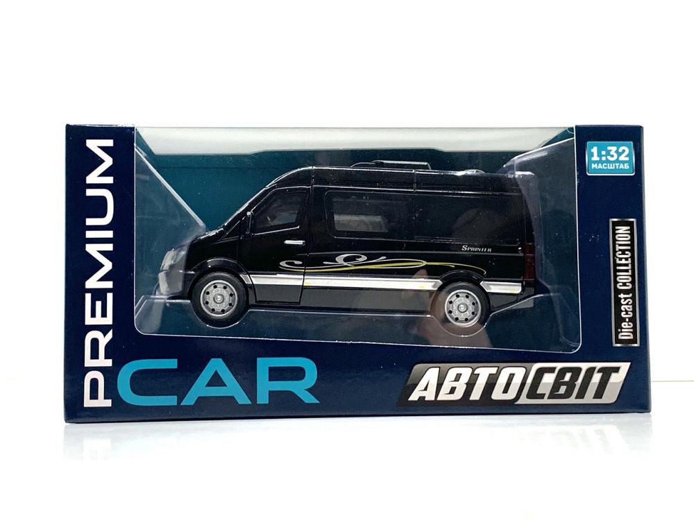 Машина Автосвіт Mercedes sprinter інерційна відчиняються двері 15 см Чорна (AP-1816) Чернігів - фото 2