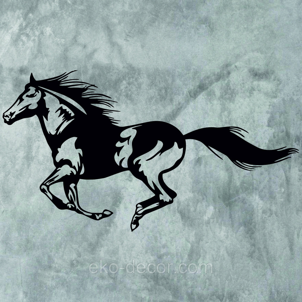 Декоративне настінне Панно «Кінь», Декор на стіну 90*48 см, Чорний Київ - фото 5