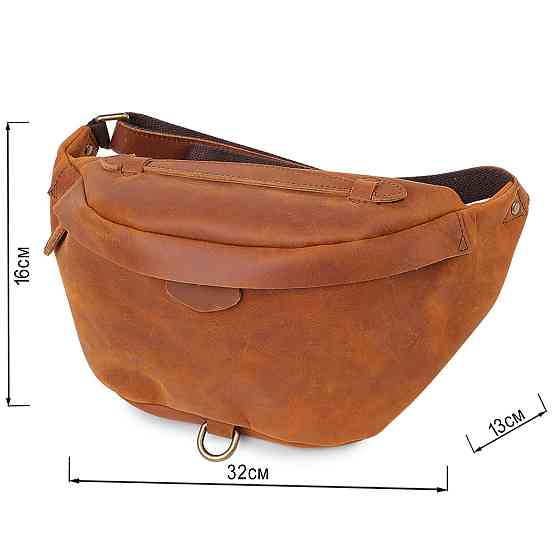 Кожаная мужская винтажная сумка на пояс Vintage 20371 Коричневый Киев