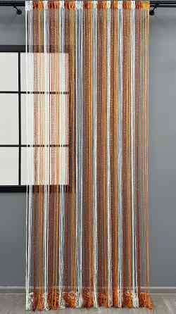 Шторы-нити с люрексом Белый с терракотовым и оранжевым 300х300см 1 шт (61-121) Киев