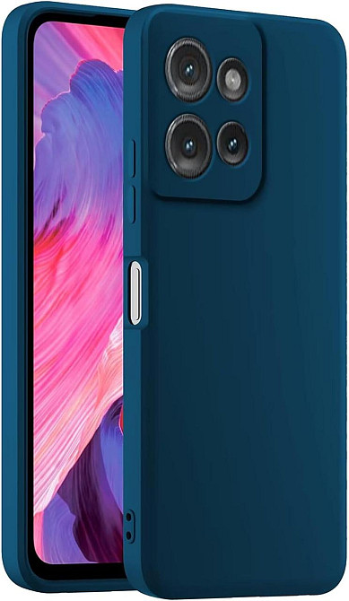 Чохол силіконовий Motorola Edge 50 Sapphire Blue тонкий протиударний захисний накладка з заглушками мікрофібра Київ - фото 1