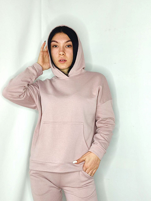 Костюм підлітковий спортивний трехнитка петля Пудровий M Харків - фото 3