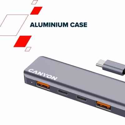 Концентратор Canyon hub DS-18 5in1 USB-C Grey (CNS-TDS18) Вінниця