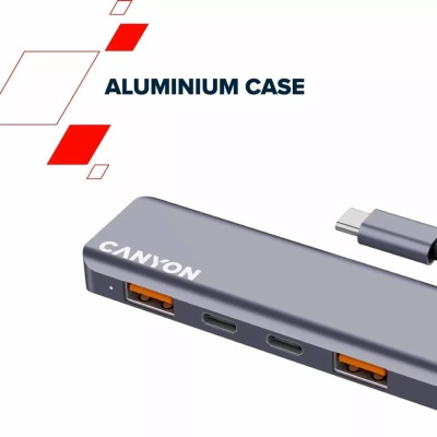 Концентратор Canyon hub DS-18 5in1 USB-C Grey (CNS-TDS18) Винница - изображение 5