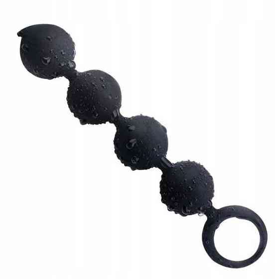 Анальні намисто Langsha - Чорний - 15*2,2 см — Анальні іграшки Вінниця