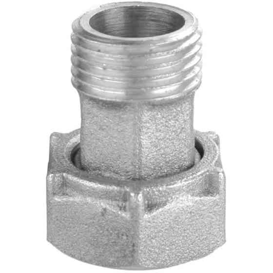 Штуцер для бытовой техники никелированный 1/2″ВР х 3/8″НР без резиновой прокладки Б2705КА(нк) Киев