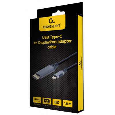 Кабель мультимедийный USB-C to DisplayPort M 1.8m 4K60Hz Cablexpert (CC-USB3C-DPF-01-6) Винница - изображение 3