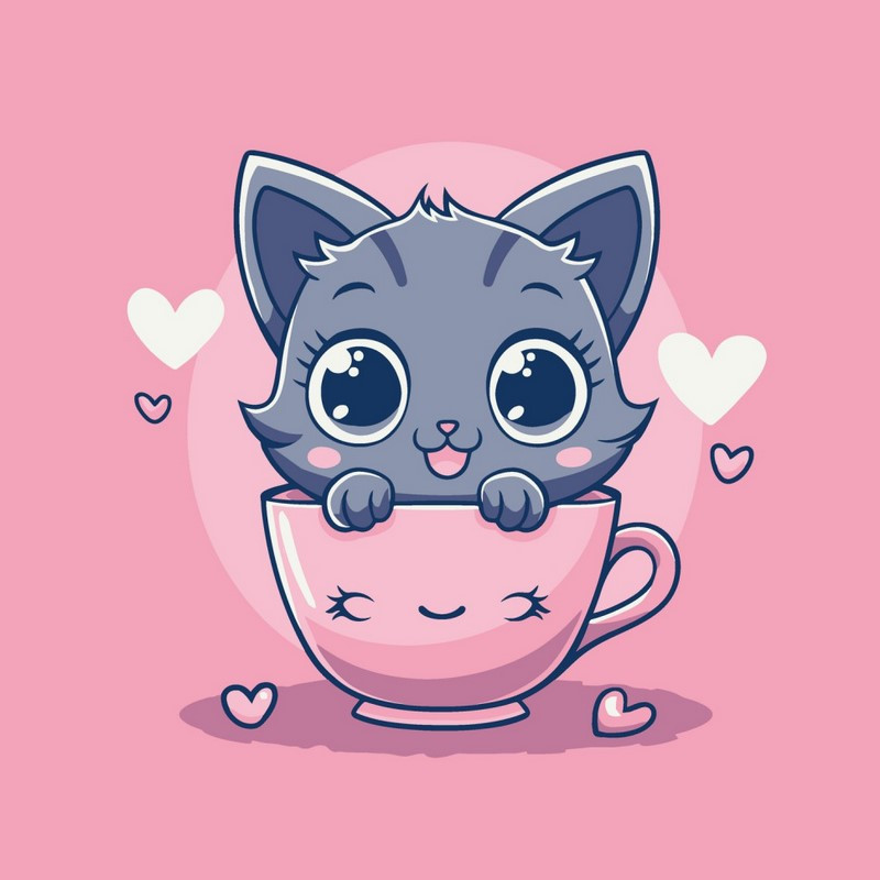 Картина за номерами "Пухнастий чайочок" ©arttem_illustration 15654-AC 30х30 см Вінниця - фото 1