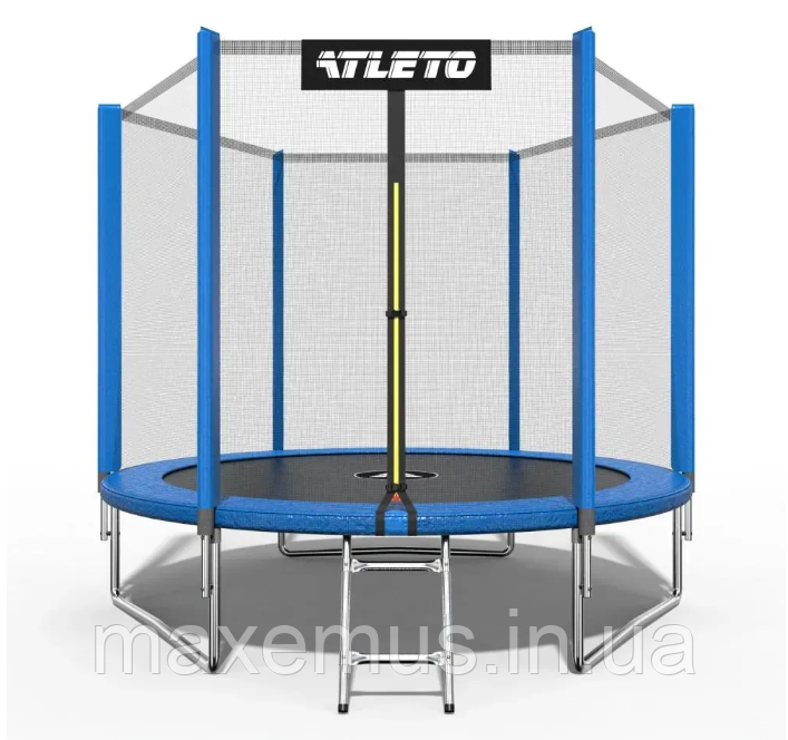 Батут с защитной сеткой и лестницей Atleto 312 см Синий | Детский спортивный батут для улицы и дачи (до 150 кг) Мостиска - изображение 11