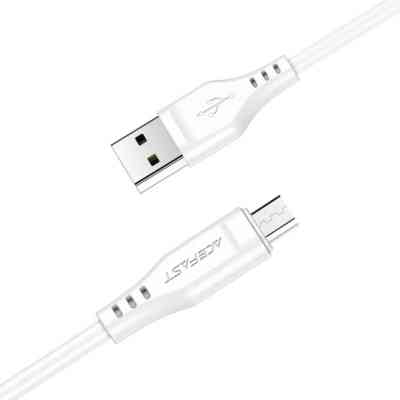 Дата кабель USB 2.0 AM to Micro 5P 1.2m 2.4A TPE C3-09 white Acefast (6974316280897) Вінниця
