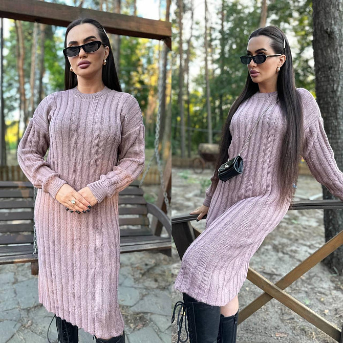 Женское модное вязаное платье однотонный. 42-56р Киев - изображение 7