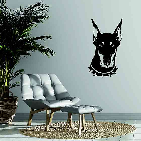 Декоративное настенное Панно «Доберман», Декор на стену 70*40 см, Черный Киев